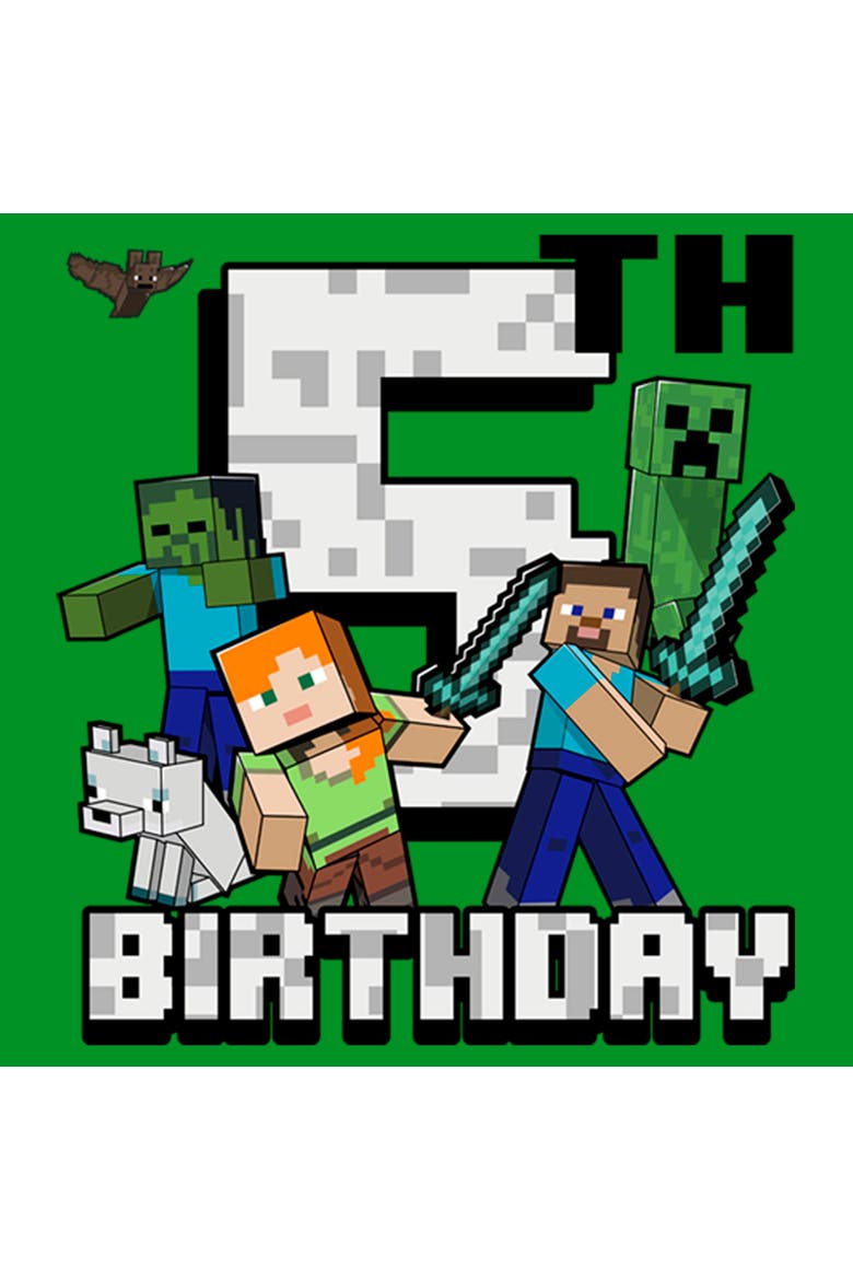Boys' Happy 5th Birthday Graphic T-Shirt, Alternate, color, Kelly Green