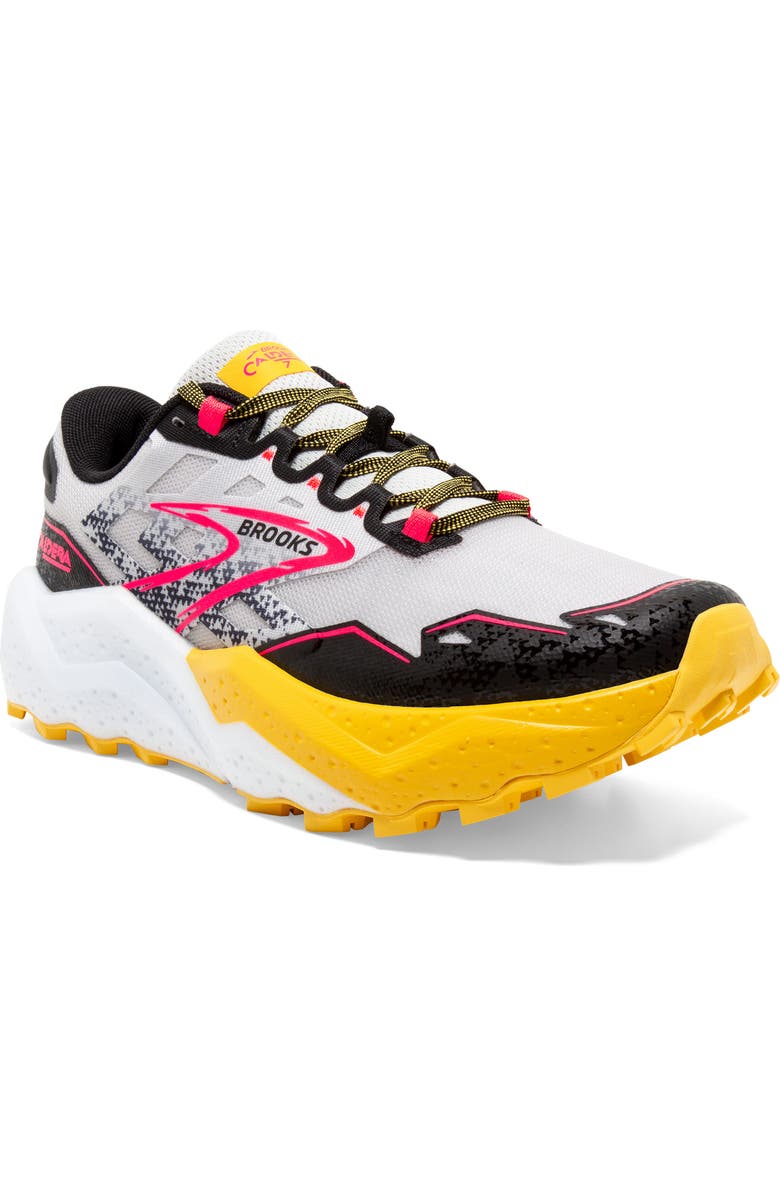 Brooks Caldera 7 Trail Running Shoe, Main, color, Lunar Rock/Lemon Chrome/Black