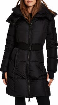 SAM. Noho Belted Down Puffer Coat with Removable Hood