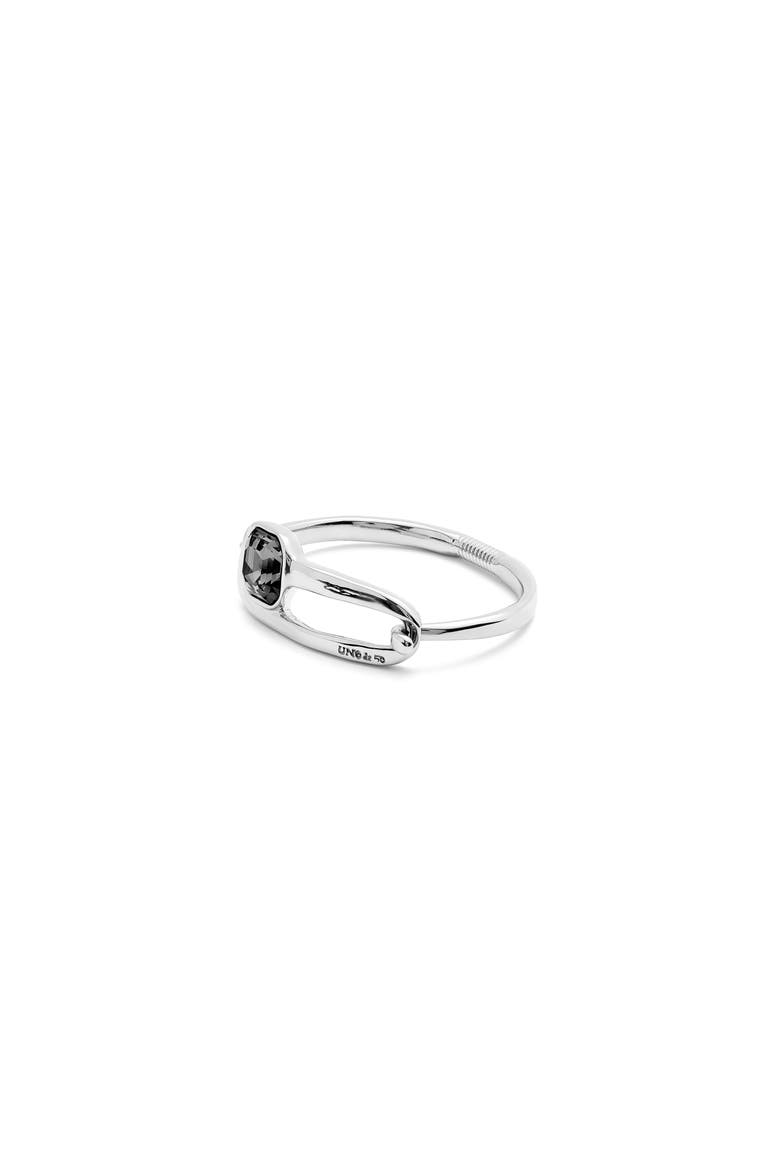 Bracelet with Black Faceted Glass, Alternate, color, Silver