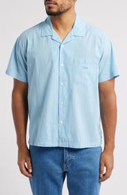 Obey Rizzo Pinstripe Cotton Camp Shirt