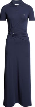 Rabanne Piercing Cotton Jersey Polo Dress