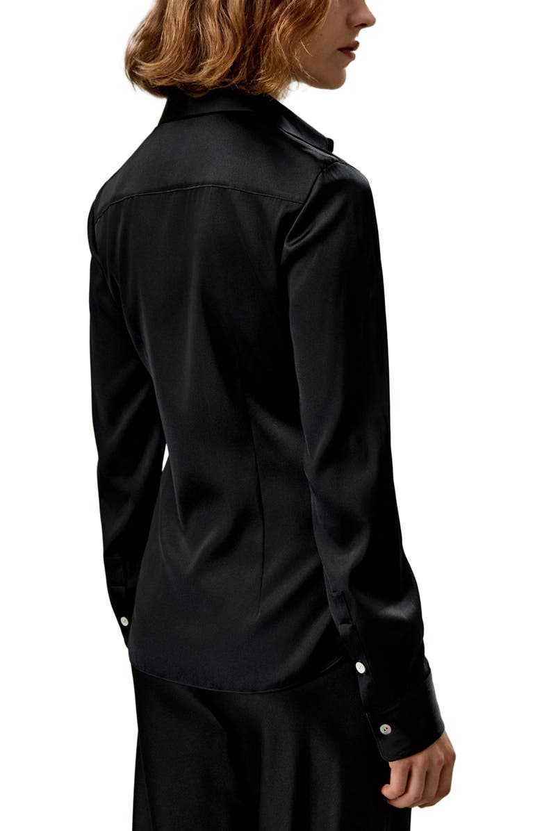 Lilysilk Elegant Silhouette Silk Shirt, Alternate, color, Black