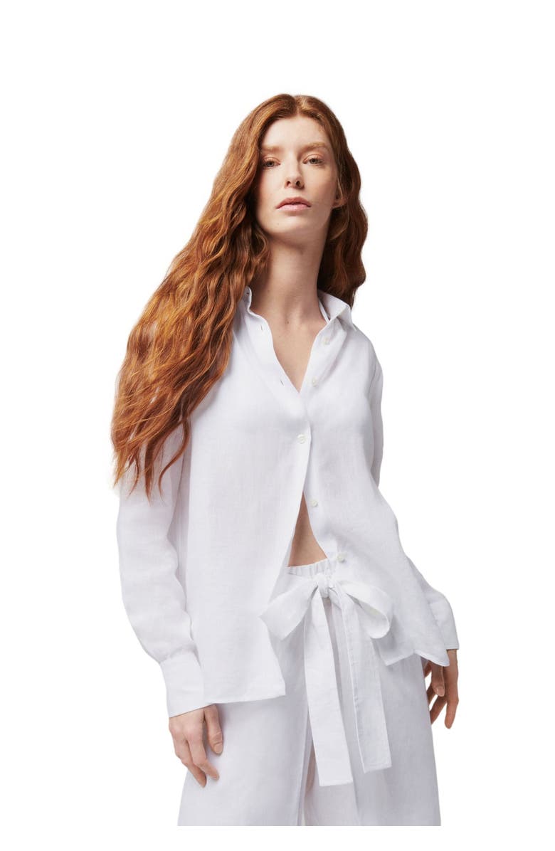 Vilebrequin Women's Solid Linen Shirt- Vilebrequin X Angelo Tarlazzi, Main, color, Blanc
