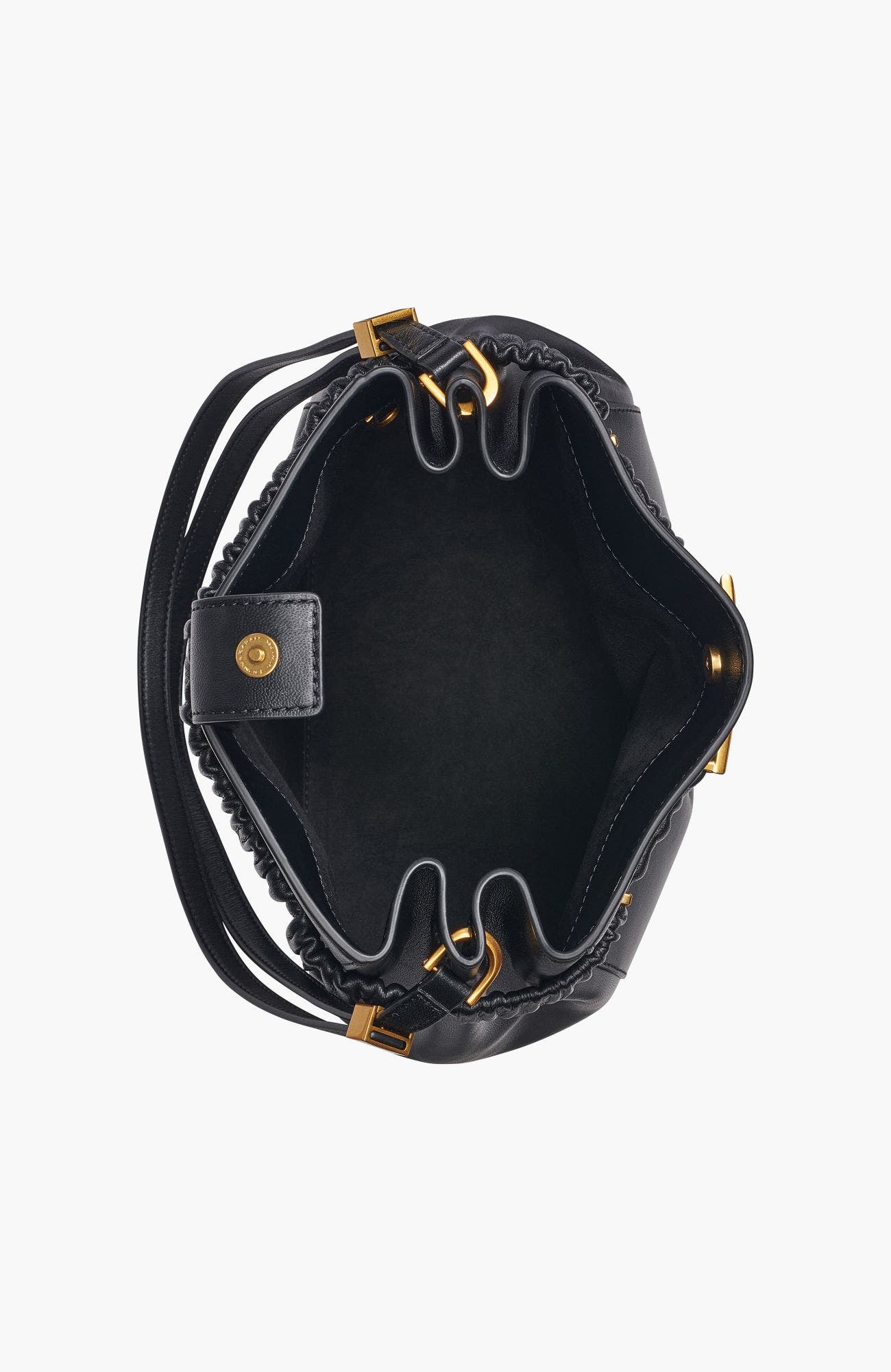 Gingham Bucket Bag, Alternate, color, Black/Gold