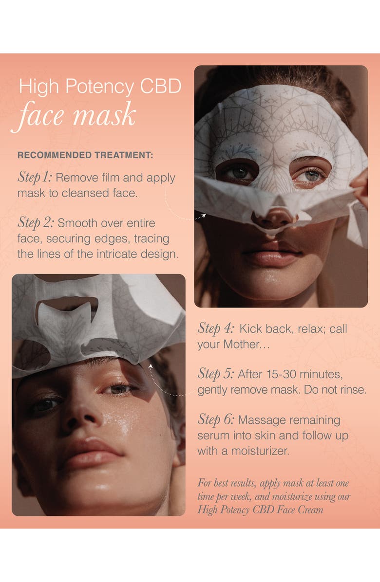 Beboe Therapies Set of 5 High Potency CBD Sheet Mask, Alternate, color,