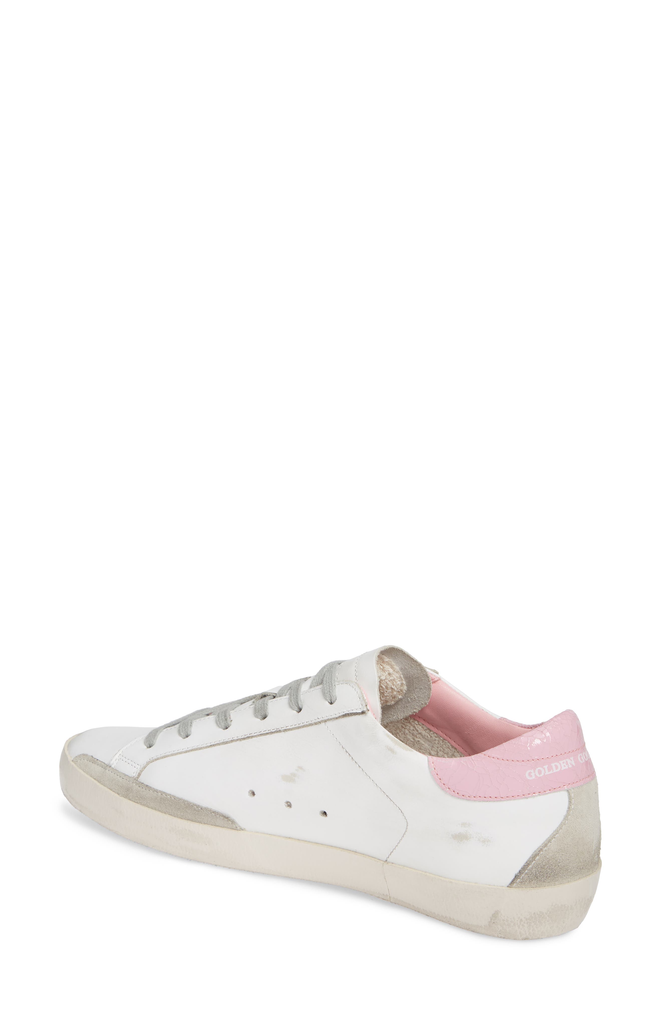 Superstar Low Top Sneaker, Alternate, color, WHITE/ PINK