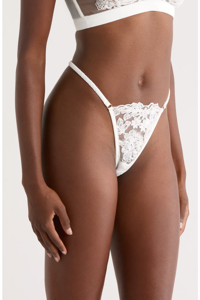 Embroidered G-String, Alternate, color, WHITE