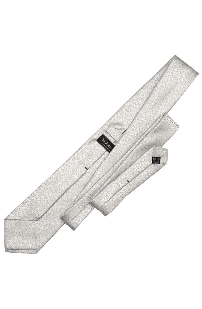 Elizabetta Parioli - Extra Long Silk Jacquard Tie for Men, Alternate, color, Silver