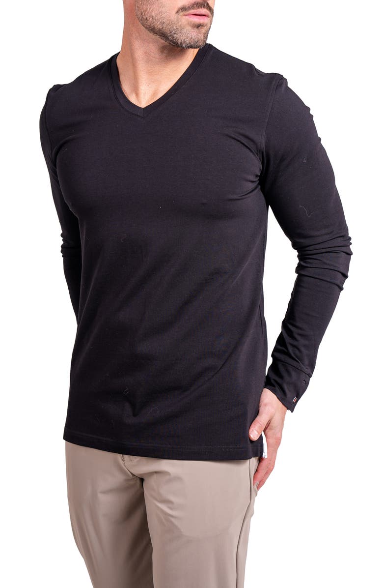 Maceoo Edison Ascension V-Neck Long Sleeve T-Shirt, Alternate, color, Black