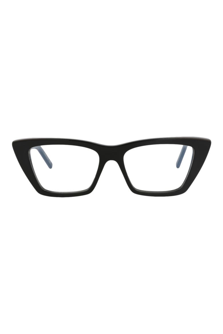 51mm Cat Eye Optical Glasses, Main, color, BLACK BLACK TRANSPARENT