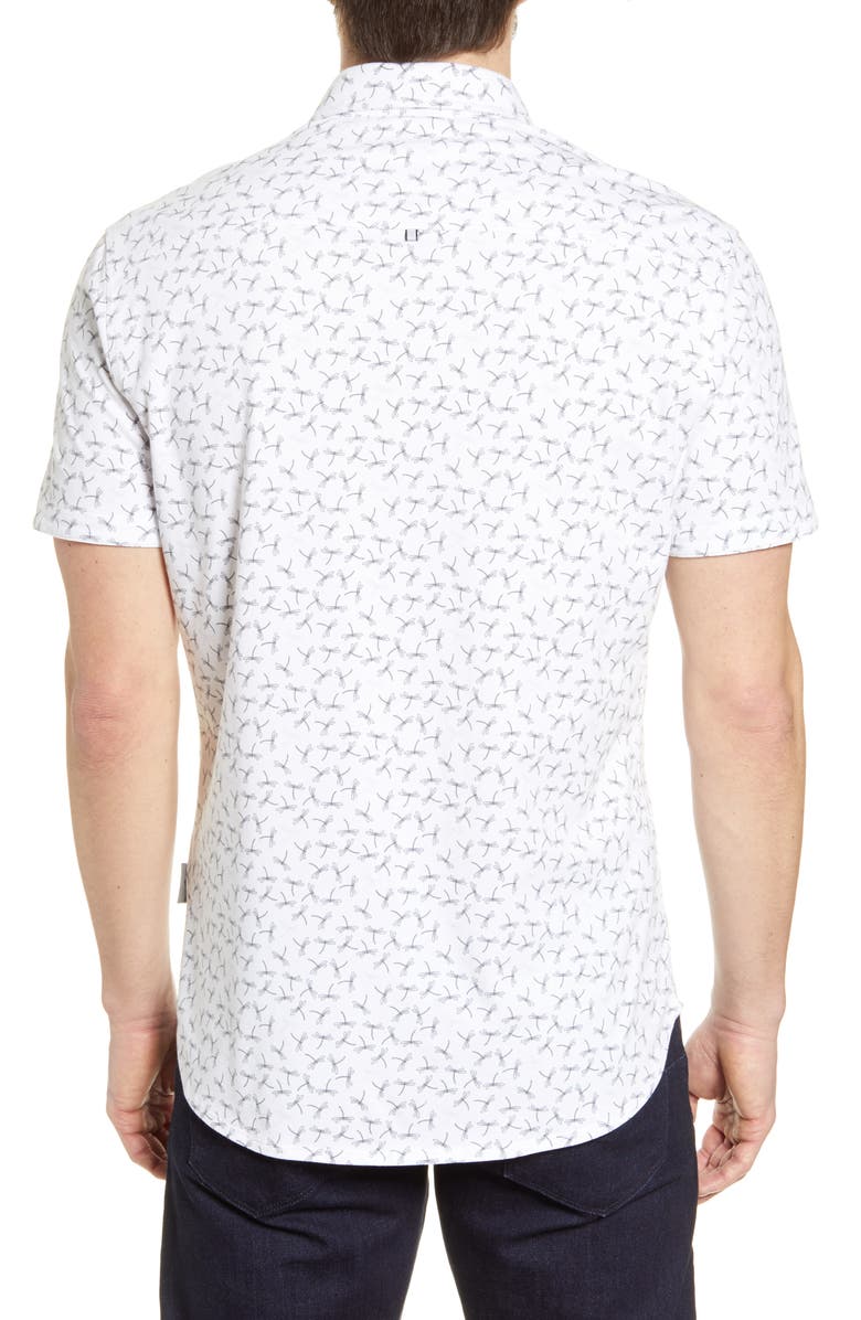 Stone Rose Short Sleeve Tech Knit Button-Up Shirt, Alternate, color,