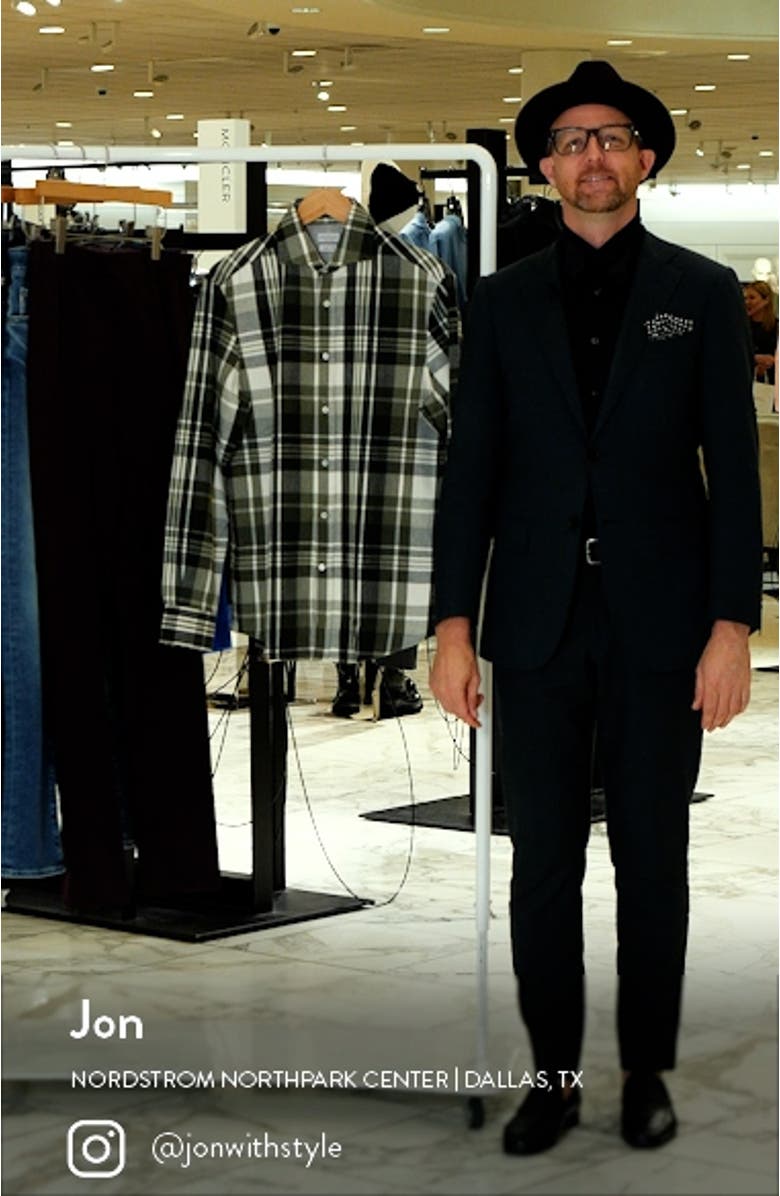 Easy Fit Plaid Cotton Flannel Button-Up Shirt, sales video thumbnail