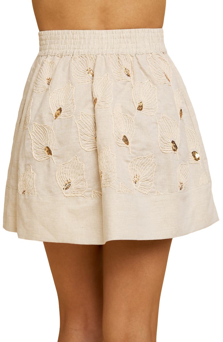 CIEBON Elmira Sequin Linen & Cotton Miniskirt, Alternate, color, 