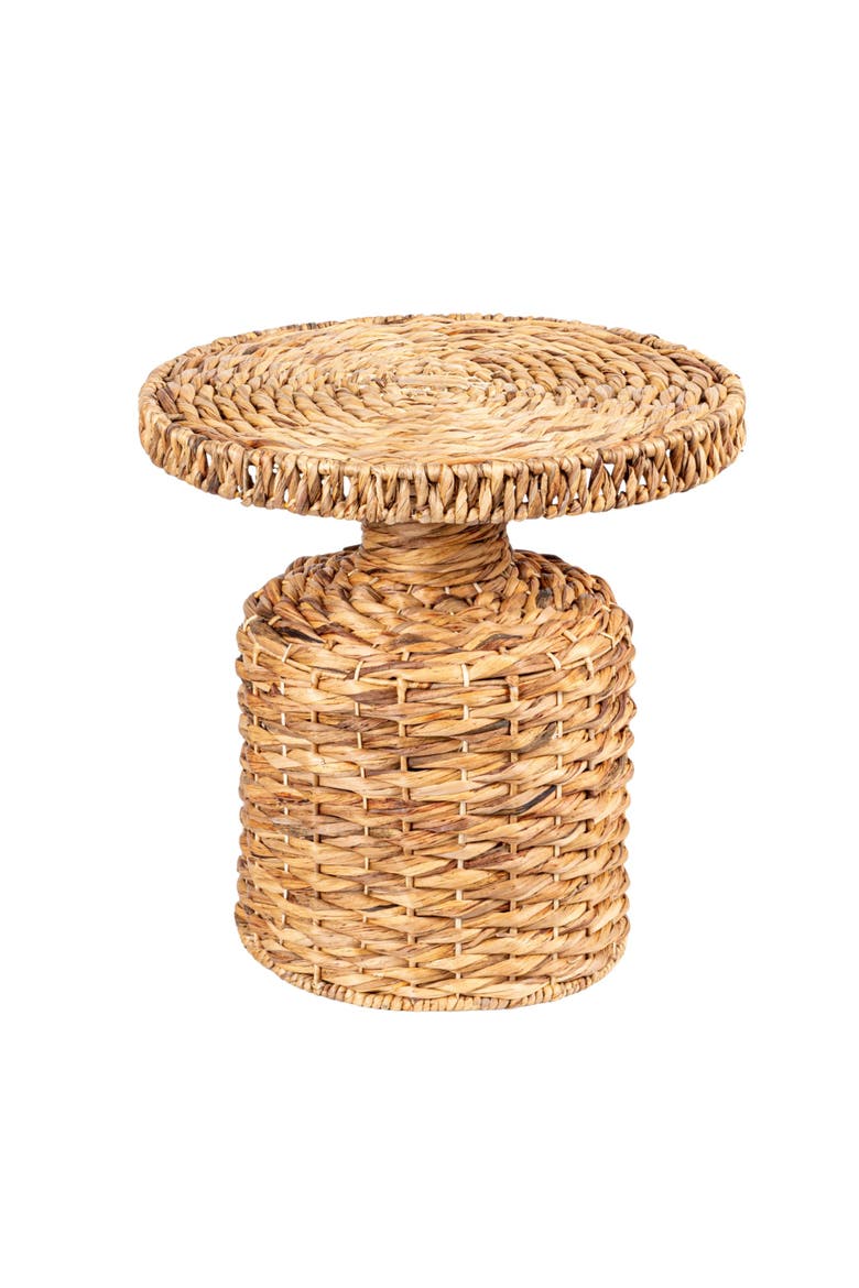 Hand-Woven Water Hyacinth Table, Natural, Main, color, Natural