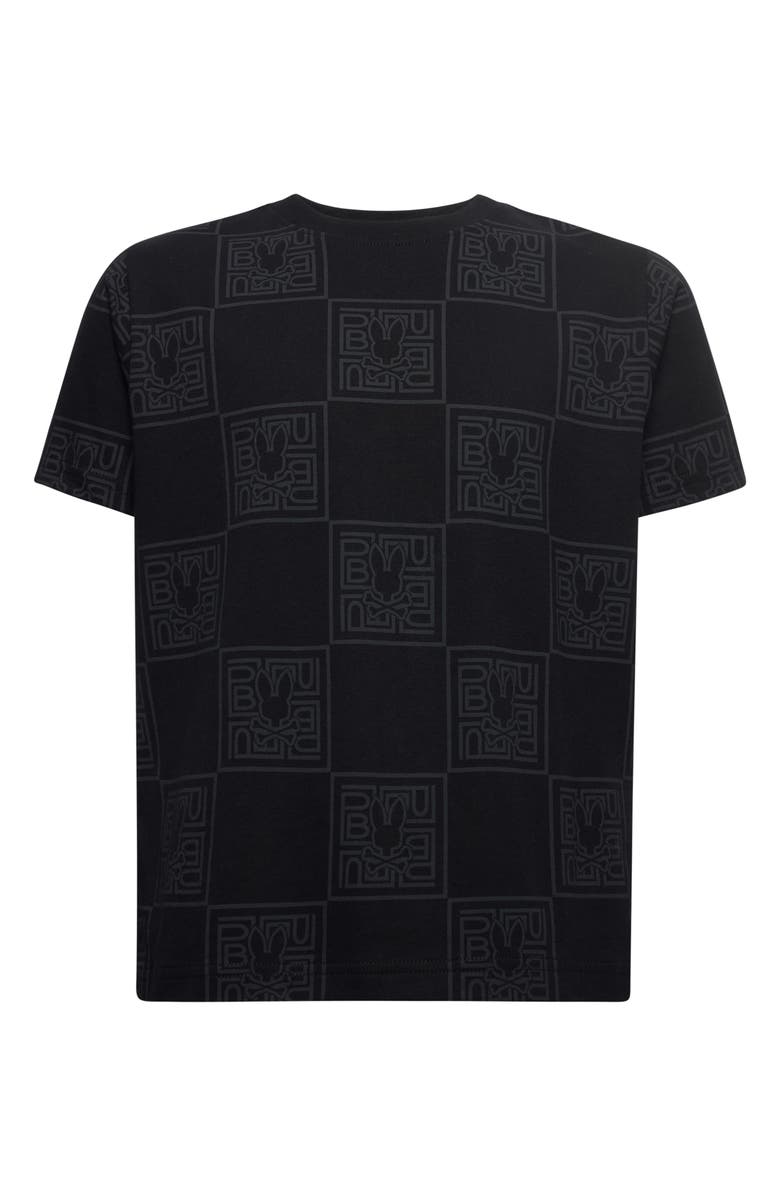 Psycho Bunny Kids' Gio Allover Logo Print Pima Cotton T-Shirt, Main, color, Black