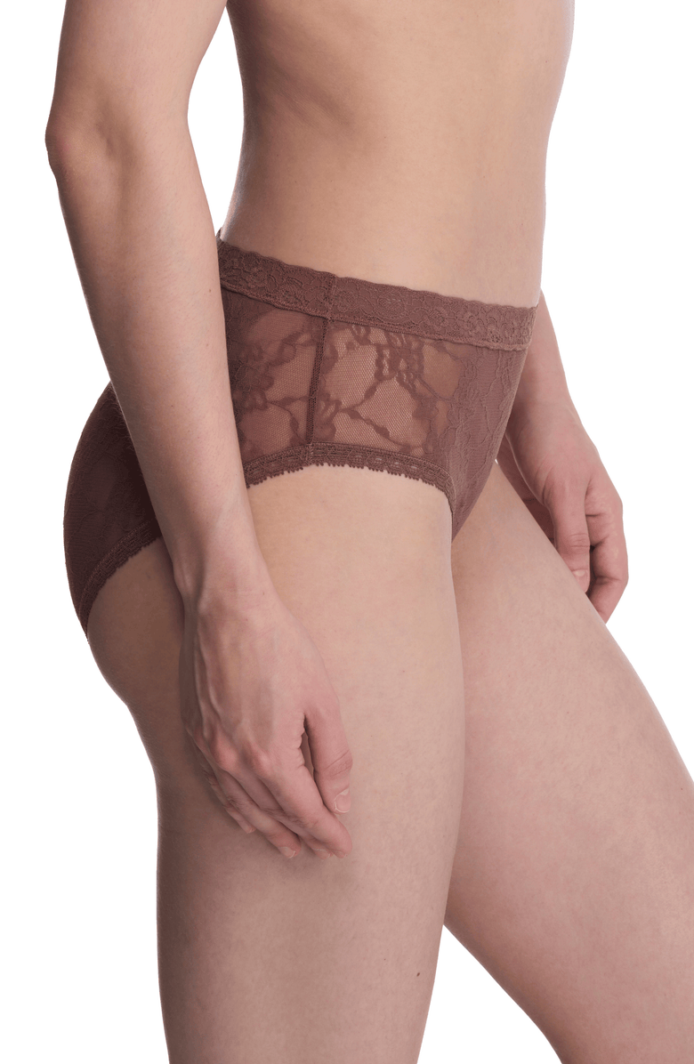 Natori Bliss Allure Lace One Size Girl Brief, Alternate, color, Nutmeg