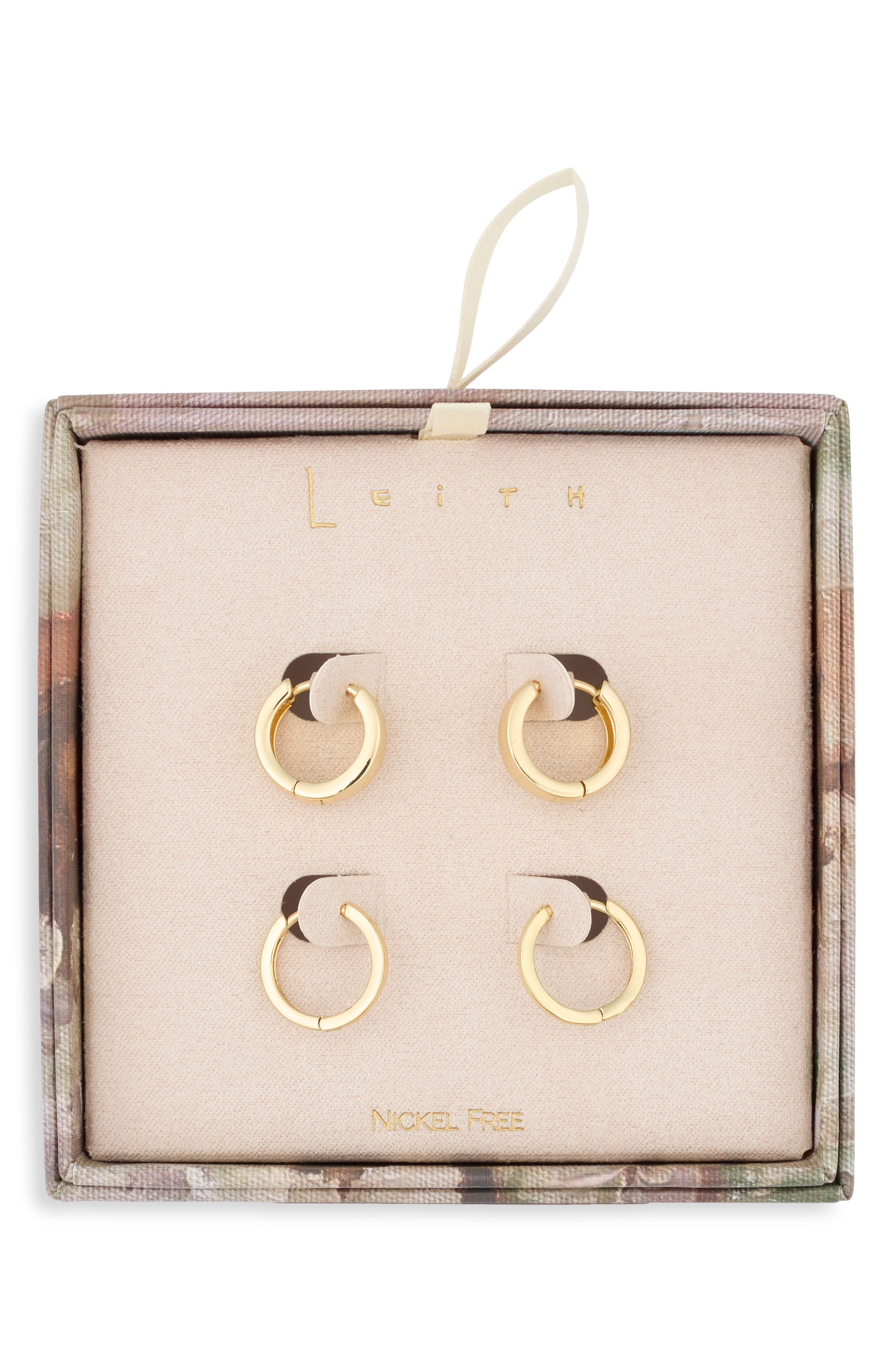 Leith Set Of 2 Huggie Hoop Earrings In Gold