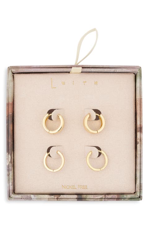 Set of 2 Huggie Hoop Earrings