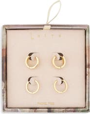 Leith Set of 2 Huggie Hoop Earrings