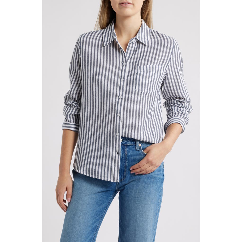 CASLONR CASLON(R) CASUAL GAUZE BUTTON-UP SHIRT