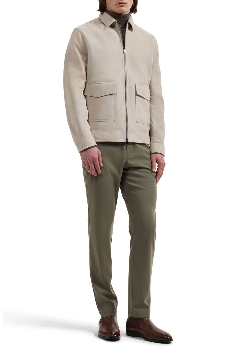 Suede Bomber Jacket, Alternate, color, SAND