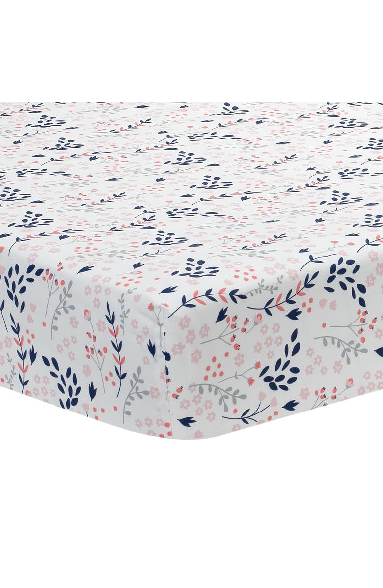 Lambs & Ivy Forever Friends Woodland Fox/Owl 4-Piece Nursery Crib Baby Bedding Set, Alternate, color, Pink