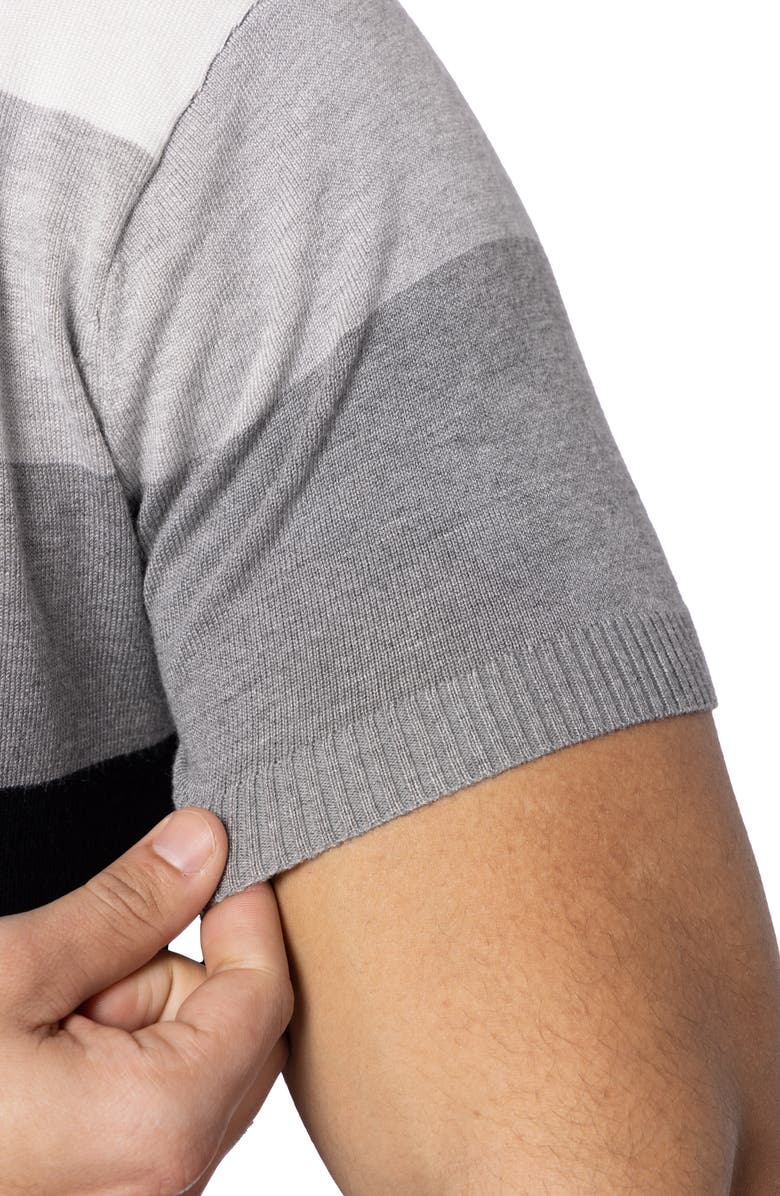 Spring + Mercer Striped Polo Sweater, Alternate, color, Black