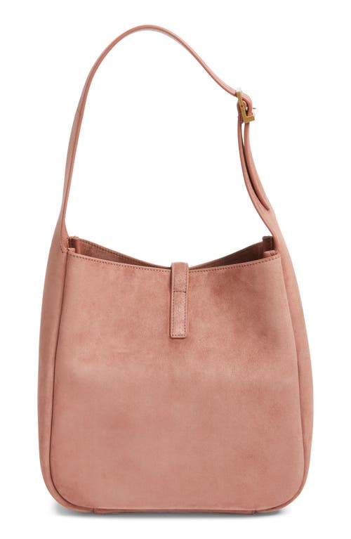 Saint Laurent Small Le 5 À 7 Suede Hobo Bag In Pink
