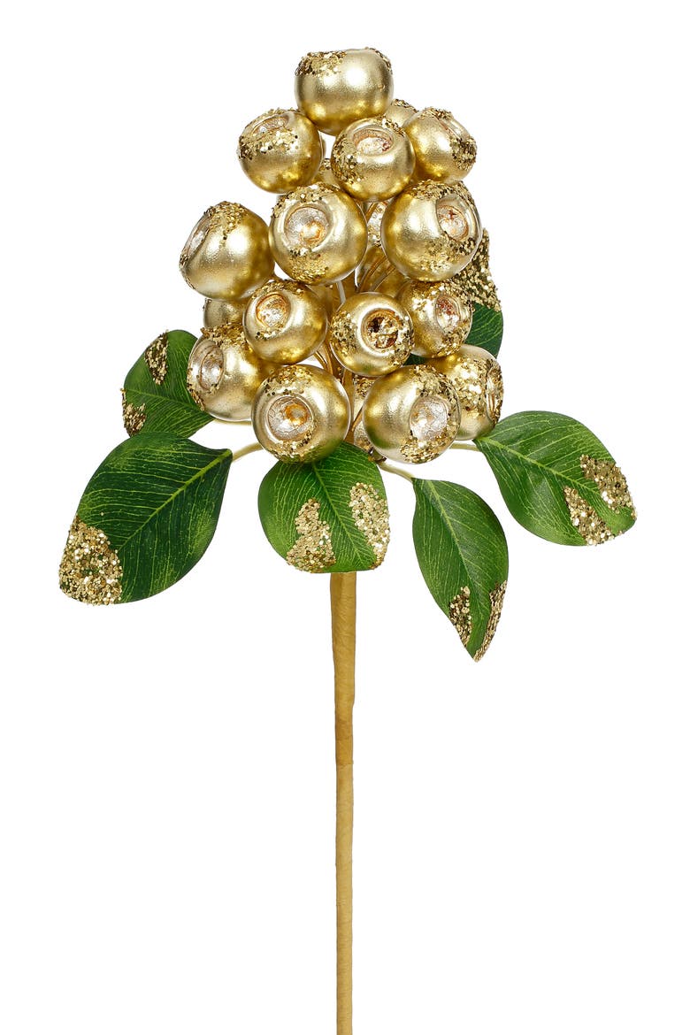 Pod Berry Cluster Pick, Set of 12, Main, color, Gold