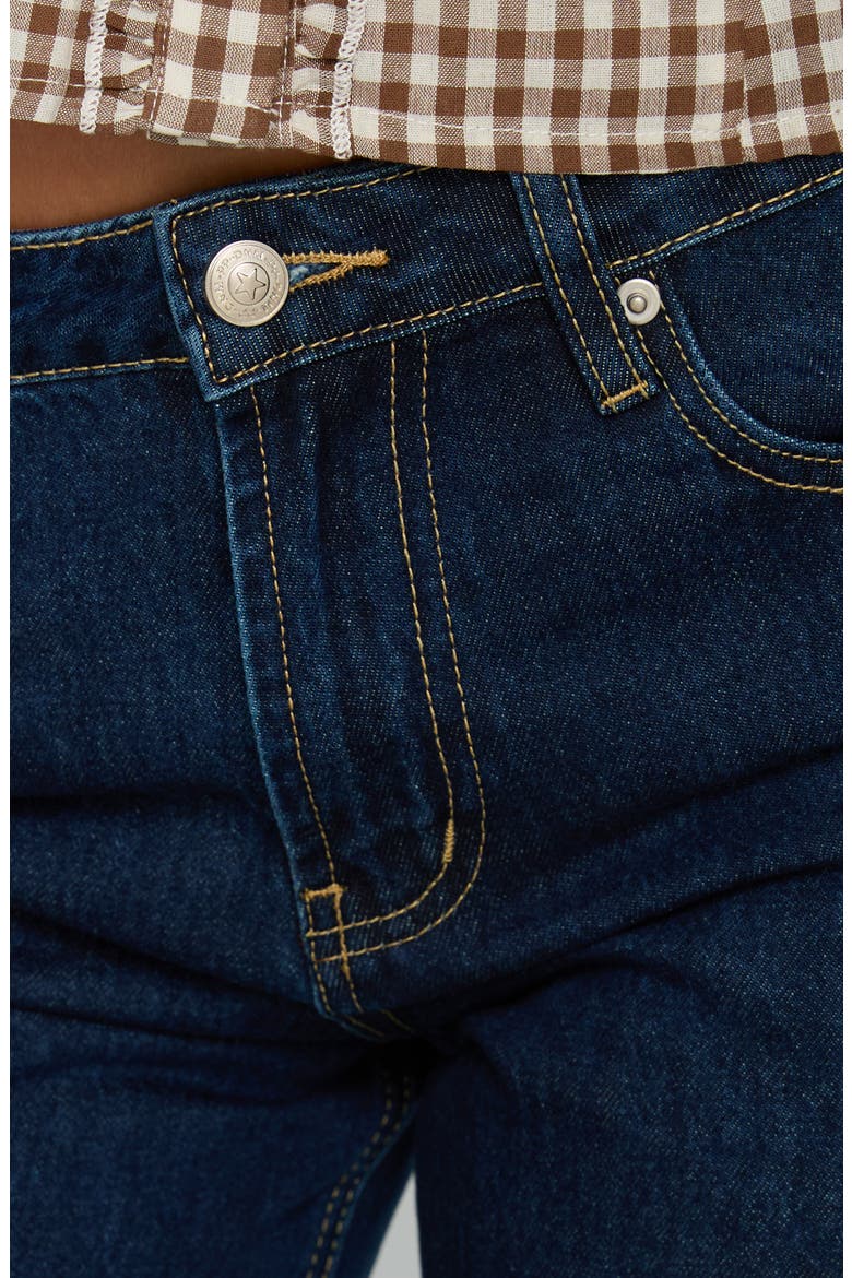 Darla Low Rise Straight Leg Cuffed Jeans, Alternate, color, DARK BLUE WASH