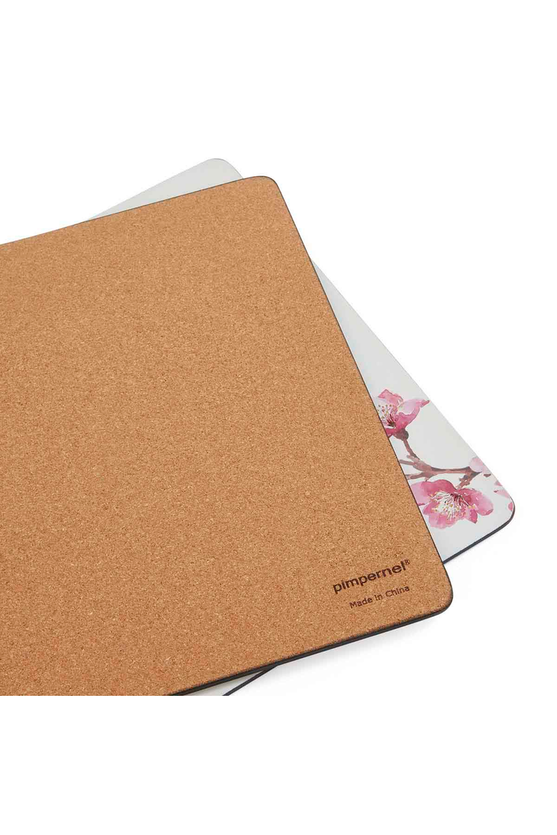Pink Blossom Set of 4 Cork Back Placemats, Alternate, color, Pink