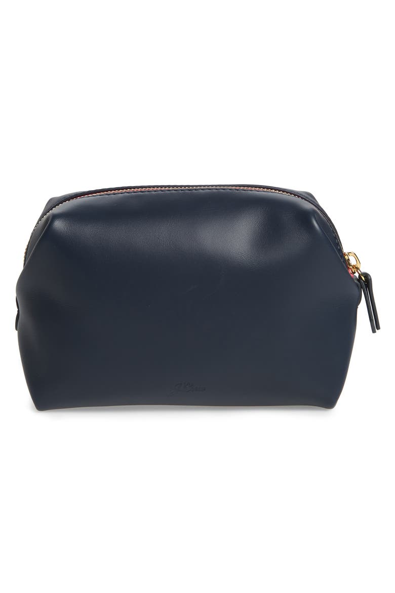 Mini Leather Dopp Kit, Alternate, color, NAVY