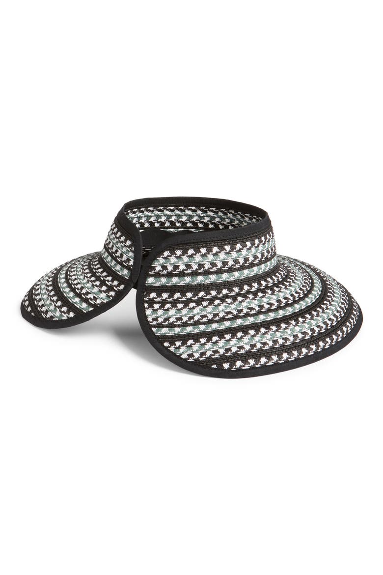 Packable Full Brim Visor, Alternate, color, BLACK COMBO