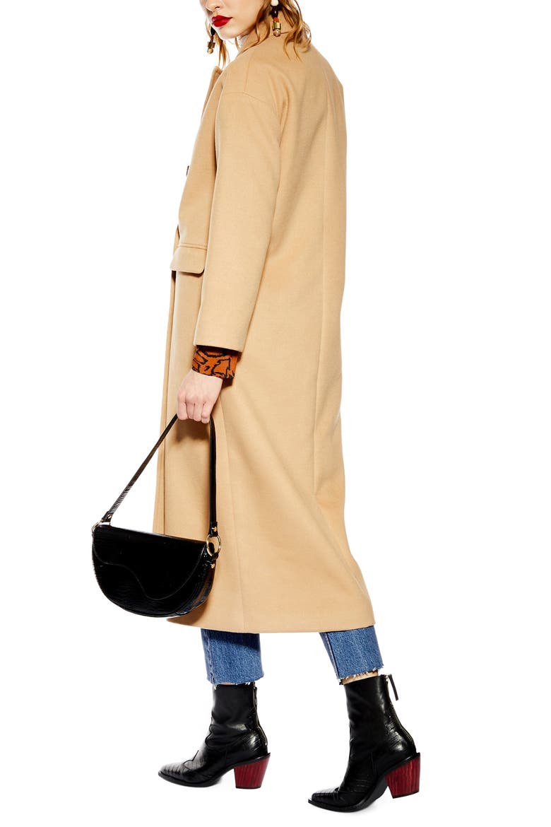Frankie Double Breasted Coat, Alternate, color, CAMEL