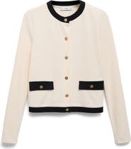 MANGO Contrast Cotton Cardigan