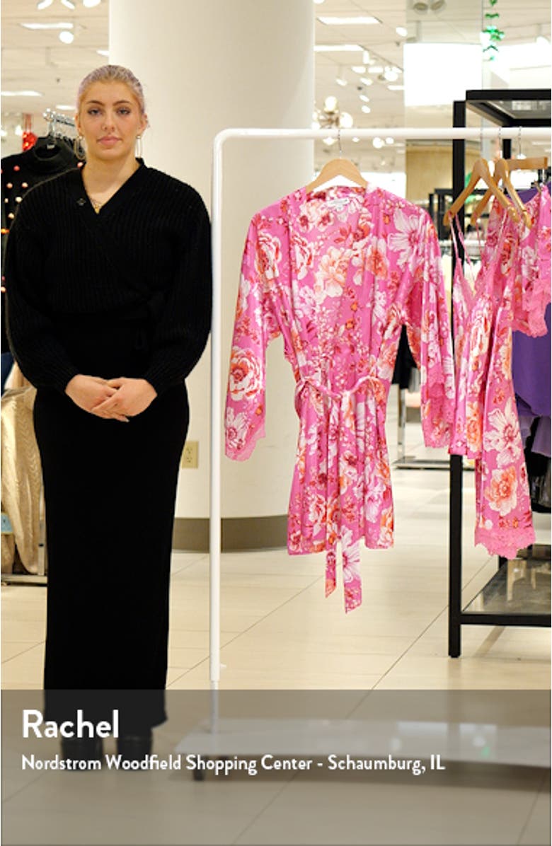 My Valentine Floral Satin Wrap Robe, sales video thumbnail