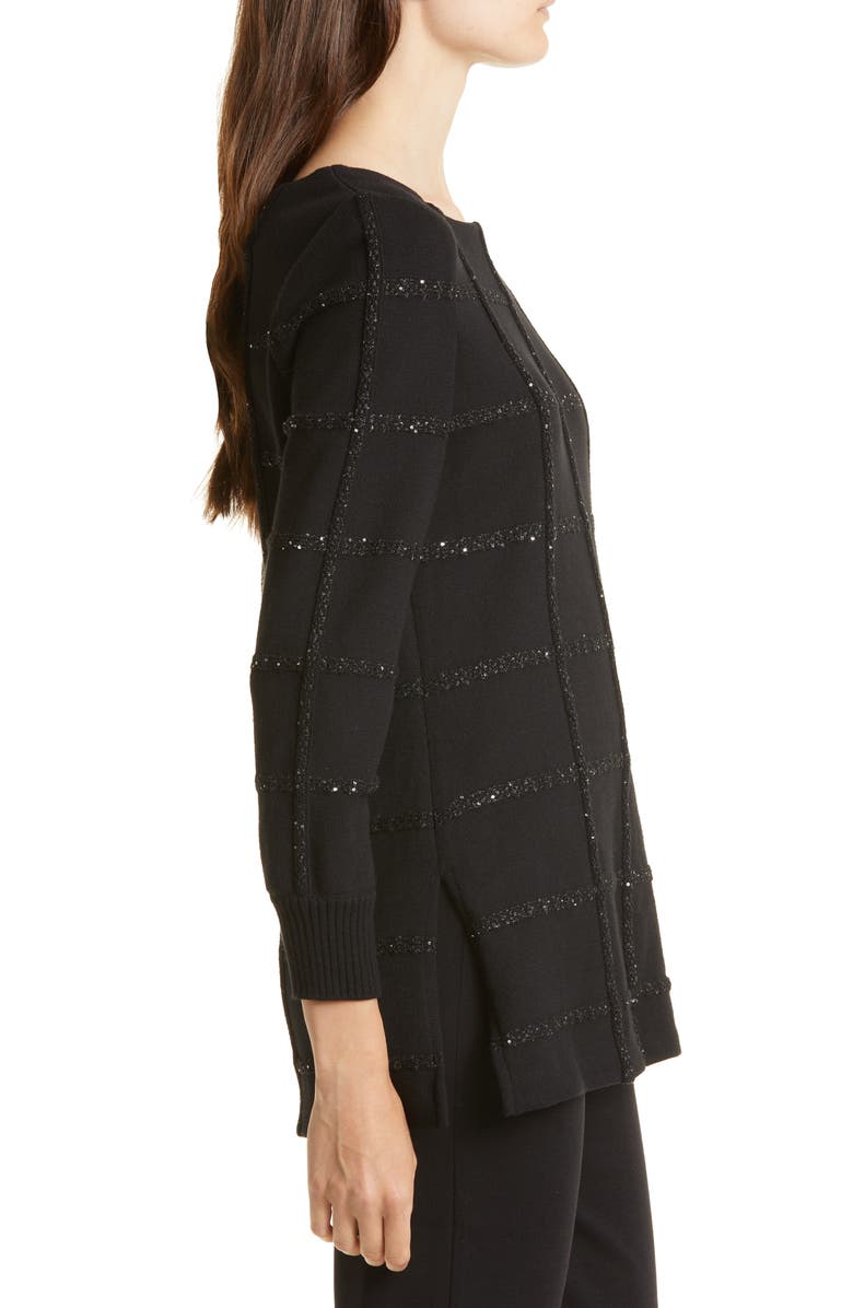 Misook Sequin Grid Sweater, Alternate, color, 