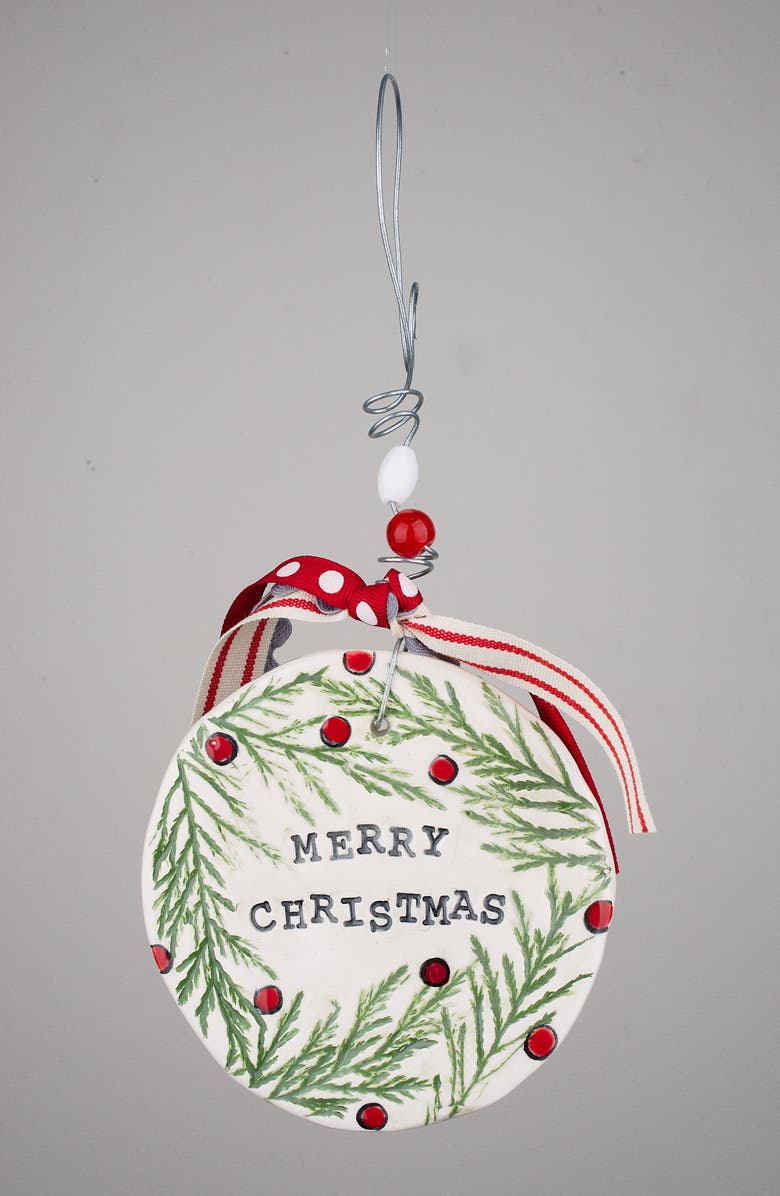 Glory Haus Merry Christmas Holly Flat Ornament, Alternate, color,