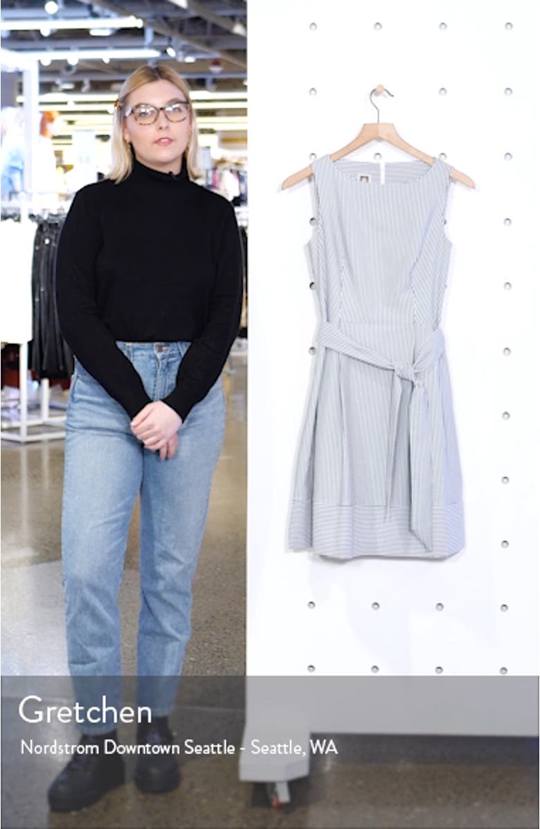 Seersucker Sleeveless Fit & Flare Dress, sales video thumbnail