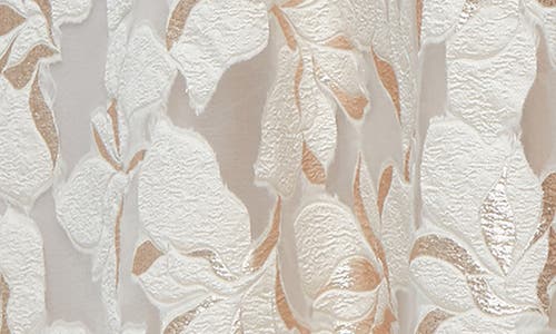 Alex Evenings Metallic Jacquard Tie Waist Gown In Ivory Gold