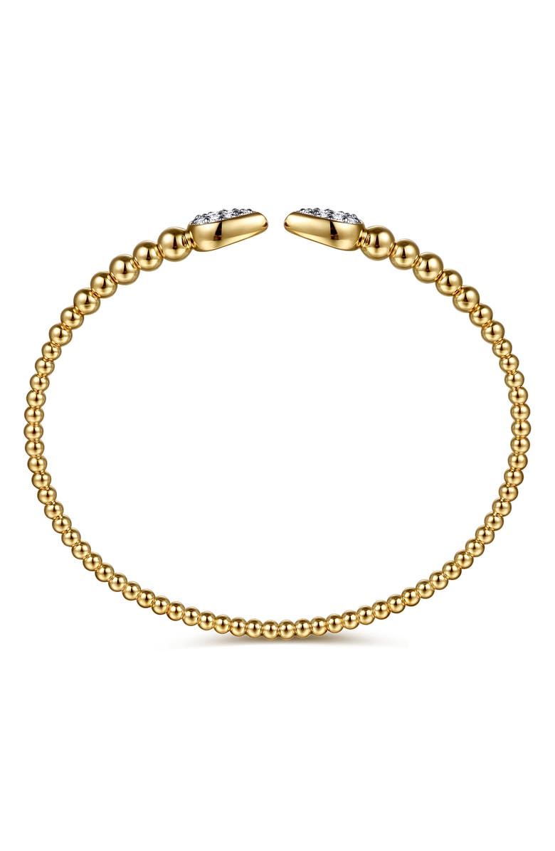 Gabriel & Co. Bujukan Beaded Diamond Pavé Cuff Bracelet, Alternate, color, Gold