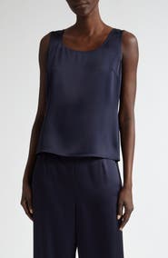 ST. JOHN St. John Collection Liquid Satin Round Neck Shell