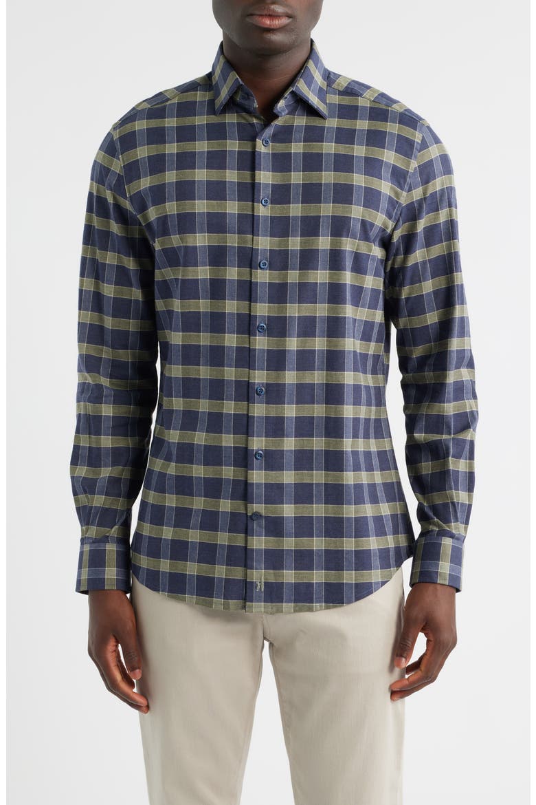 Daylynn Plaid Cotton Blend Button-Up Shirt, Main, color, VALLEY