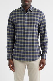 johnnie-O Daylynn Plaid Cotton Blend Button-Up Shirt