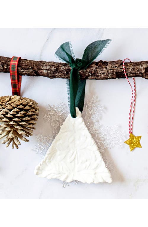 Vietri Lastra Holiday Figural Ornament In White