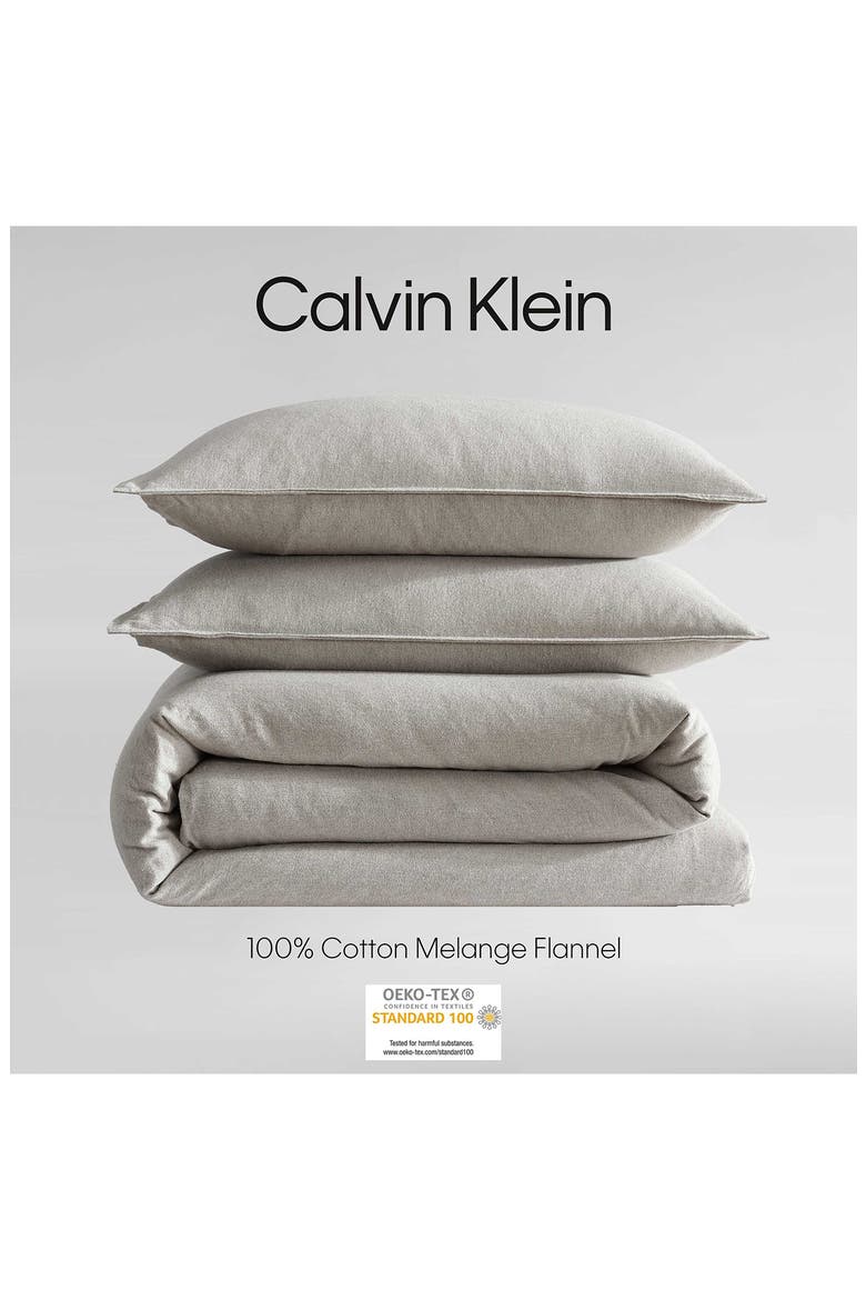 Mélange Flannel Duvet Cover & Sham Set, Alternate, color, NATURAL