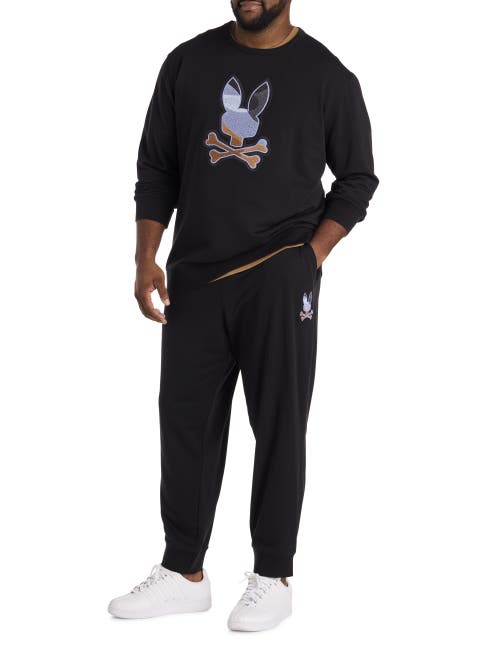 Psycho Bunny Big & Tall Dante Crewneck Sweatshirt In Black