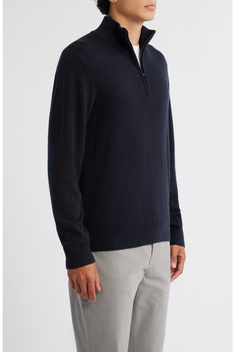 Quarter Zip Cashmere Sweater, Alternate, color, COASTAL