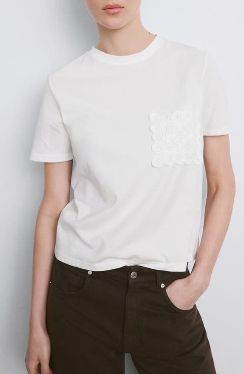 Embroidered Cotton T-Shirt (Regular & Plus)